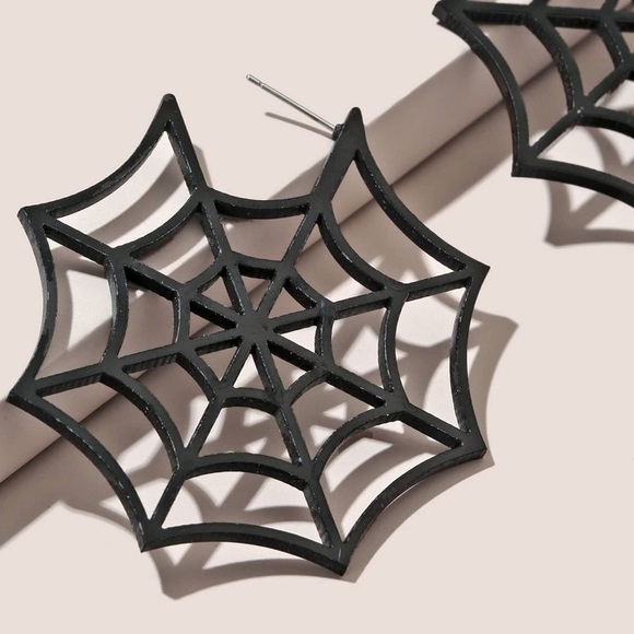 Spider Web Earrings - Picture 3 of 3